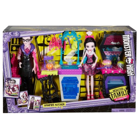 Monster High Monster Family Vampire Kitchen Playset and 2-Pack Dolls - Itay-2