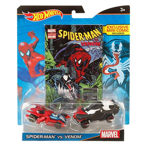 Hot Wheels Marvel Spider-Man vs. Venom Character Car 2-Pack with Mini Comic - Itay-2